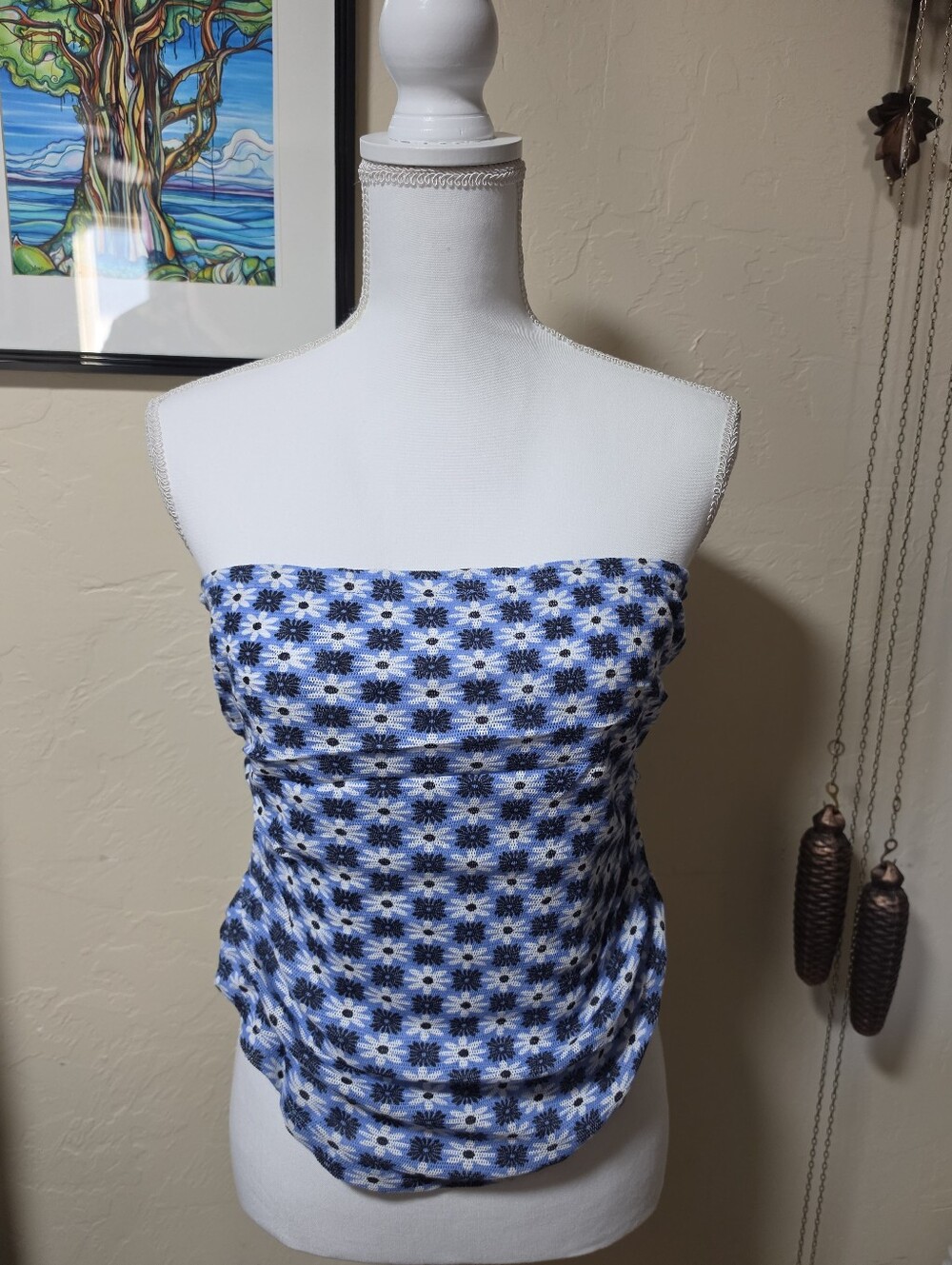 Free People Blue Knit Tube Top